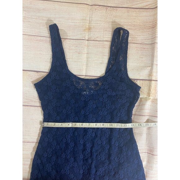 En Creme Women's Blue Sheer Lace Unlined Bohemian Maxi Dress - Medium - Picture 8 of 11